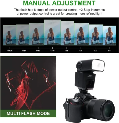 Miniatura 7 de Meike MK430N TTL Flash de cámara Speedlite con pantalla LCD compatible con cámaras Nikon D7100 D5300 D5200 D3500 D3100 D600 D800 D3200 D90 D80 D300