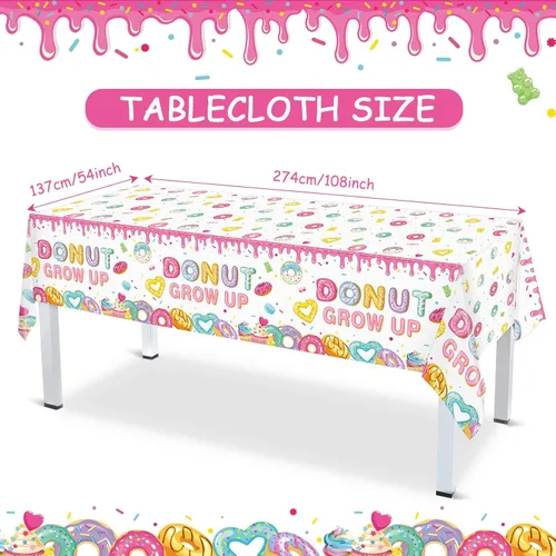 Miniatura 3 de Tiamon 171 piezas de decoraciones de fiesta de donas de Candyland para 24 invitados, decoraciones de fiesta temática de caramelos, incluye platos