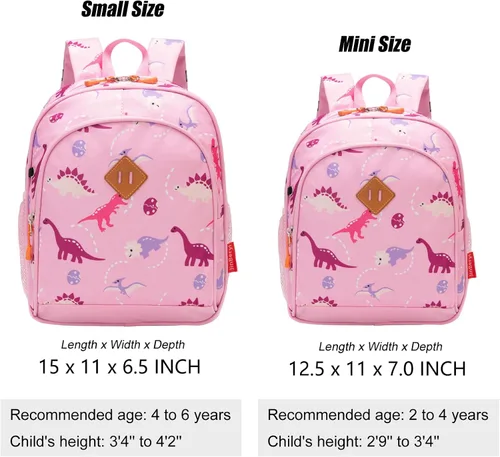 Miniatura 6 de Mochila para niños pequeños, mochila para preescolar o jardín de infantes, Rosado, Personalizado