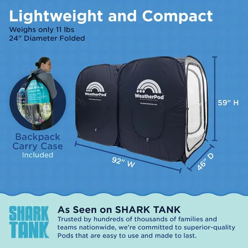 Miniatura 8 de WeatherPod® Side-by-Side™ 2-4 Person Pop-Up Sports Tent Pod - The Original Shark Tank Instant Setup All-Weather Shelter for Outdoor Sports, Rain
