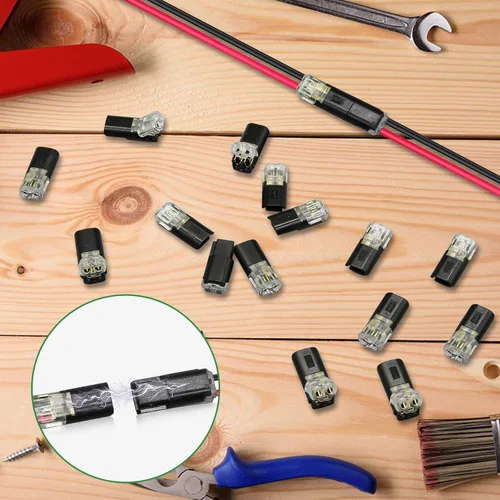 Miniatura 2 de 20 piezas conectores enchufables de doble cable, conectores de tira de luz LED, 2 pines, conectores de tira de luces LED, conector de cable de bajo