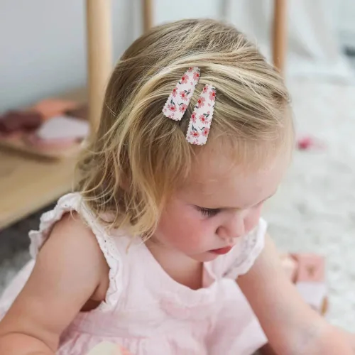 Miniatura 5 de 20 piezas pinzas para el cabello para niña con estampado floral, pinzas para el cabello de niña pequeña antideslizantes envueltas a presión