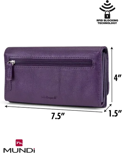 Miniatura 3 de Mundi - Cartera File Master con bloqueo RFID para mujer con bolsillo para cambio