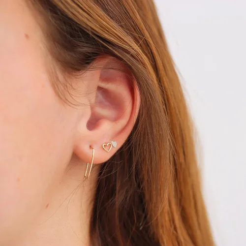 Miniatura 46 de Aretes de aro finos martillados, elegantes plata esterlina geométrica sólida, relleno de oro y relleno de oro rosa; para mujer por Lotus Stone