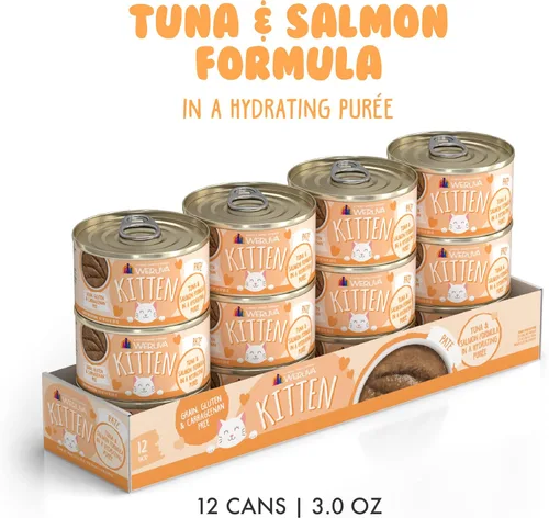 Miniatura 2 de Weruva Fórmula de gatito, atún y salmón en un puré hidratante lata de 3 onzas (paquete de 12)