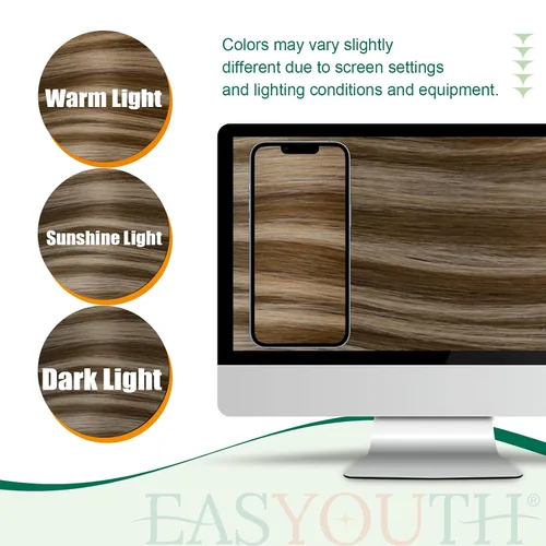 Miniatura 6 de Easyouth Extensión de cola de caballo de cabello humano marrón ombré, extensión de colas de caballo, extensiones de cola de caballo de color marrón