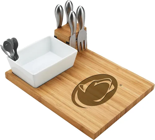 Miniatura 6 de NCAA Alabama Crimson Tide - Tabla de queso/charcutería con licencia oficial de bambú con juego de cuchillos y marcadores de queso por Picnic at Ascot