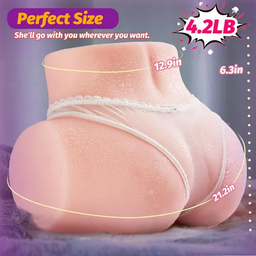 Miniatura 7 de Muñeca Sexual Masculina de 4.2 Libras, Juguetes Sexuales para Hombres con Labios Vaginales Ajustados, Masturbador Portátil de Bolsillo con Canal