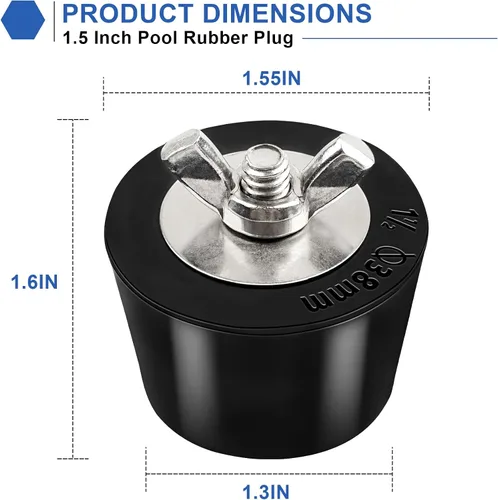 Miniatura 3 de Tapón de goma para piscina de 1.5 pulgadas, tapón de expansión de goma para piscina, tapones anticongelantes para piscina enterrada sobre el suelo