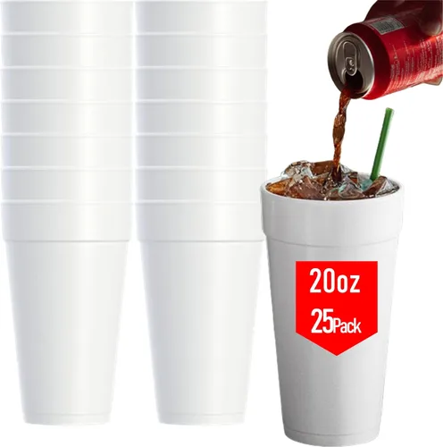 Miniatura 8 de Mr Miracle Vasos de espuma de poliestireno de 8 onzas, tazas de café desechables (paquete de 100), tazas de espuma blanca aisladas para bebidas