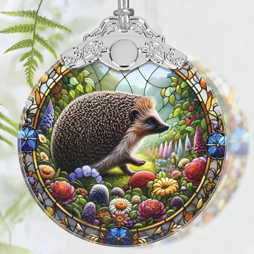 Miniatura 15 de Adorno de Navidad, Adornos 2025 para Árbol de Navidad, Adorno Colgante de Vidrio Emplomado, Adornos Navideños, Idea de Regalo Única - Un Par de Búhos