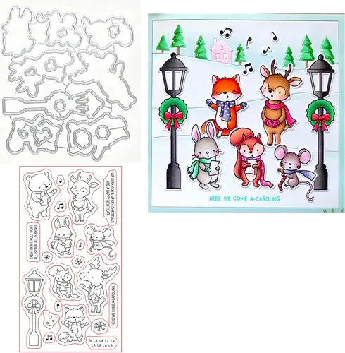 FA La La La - Juego de sellos y troqueles de silicona transparente para hacer tarjetas, plantillas de corte para álbumes de recortes, álbum de
