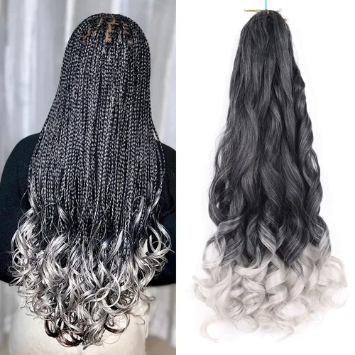 Miniatura 65 de Cabello rizado francés para trenzar de 12 pulgadas, 8 paquetes de cabello rizado preestirado para trenzas de caja, rizos franceses, trenzas