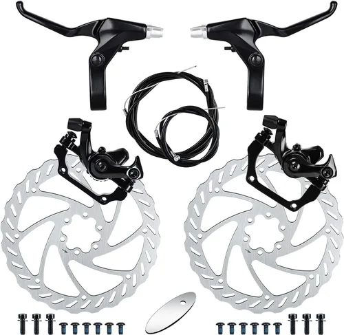 Miniatura 15 de Kit de Freno de Disco para Bicicleta, Caliper de Aluminio Delantero y Trasero, Palanca de Freno de Bicicleta de Aleación de Aluminio Completa, Rotor