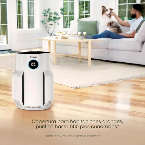 Miniatura 3 de Purificador de aire Shark para el hogar, NeverChange, para habitación grande, dormitorio, oficina en casa, filtro que supera HEPA, captura Blanco