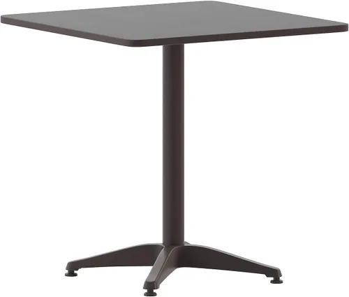 Miniatura 11 de Flash Furniture - Mesa cuadrada de aluminio de 27.5 pulgadas de grado comercial Mellie para interiores y exteriores con base