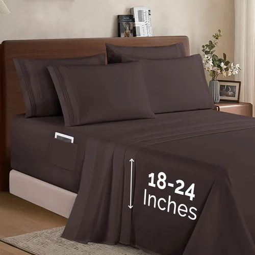 Miniatura 50 de Elegant Comfort - Juego de ropa de cama resistente a arrugas y decoloración más acogedor, sábana bajera elástica en todo el contorno, bolsillo