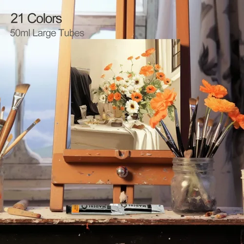 Miniatura 4 de LIGHTWISH Pintura al óleo, 21 colores al óleo vibrantes, tubos grandes de 1.7 onzas líquidas, pintura a base de aceite para pintura en lienzo