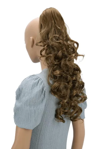 Miniatura 10 de Prettyshop - Extensión de cola de caballo de 24 pulgadas con clip, larga, voluminosa, ondulada, resistente al calor, color negro H63