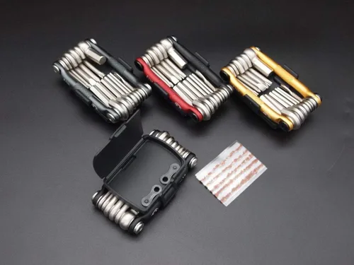 Miniatura 7 de Crankbrothers Herramienta multiherramienta M 5 para bicicleta, multiherramienta MTB negro y rojo, 5 herramientas de bicicleta (herramienta 5 en 1)