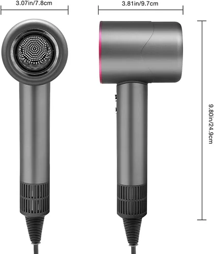 Miniatura 2 de Secador de pelo con difusor, secador iónico negativo con motor sin escobillas de 110, 000 RPM, secador de pelo de control térmico de alta velocidad