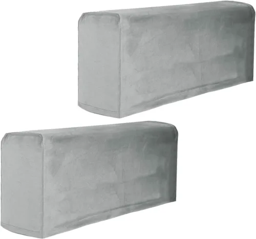Miniatura 8 de BESPORTBLE Funda de tela elástica para reposabrazos de sofá, color gris, antideslizante, protector de muebles, fundas para sillón reclinable