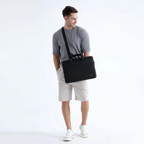Miniatura 7 de DOMISO Bolsa mensajero de hombro tote para laptop de 14 pulgadas para mujeres y hombres, bolsa de computadora para viajes de negocios y trabajo