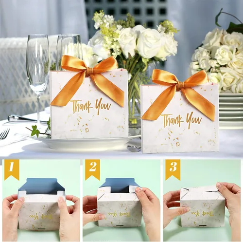 Miniatura 4 de Mimorou Paquete de 80 pequeñas bolsas de regalo de agradecimiento, bolsas de papel para recuerdos de fiesta a granel con cinta de lazo, 4.5 x 1.8 x
