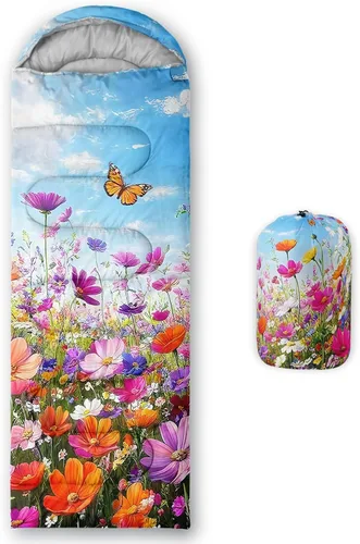 Miniatura 22 de Saco de dormir con estampado lneffble, sacos de dormir, saco de dormir para acampar al aire libre, adecuado para niños, portátil para niños y niñas