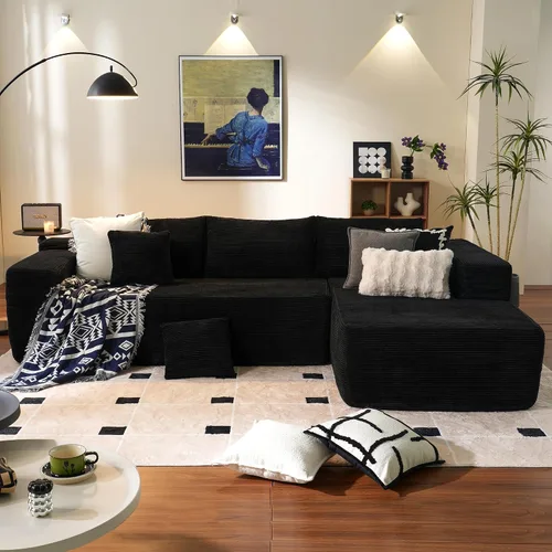 Miniatura 22 de ovios Sofá seccional Cloud de 96 pulgadas con chaise en forma de L, sofá modular moderno con asiento profundo, sofás tapizados para sala de estar