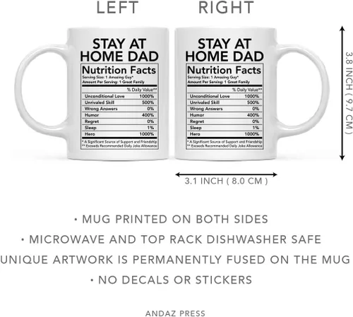 Miniatura 5 de Andaz Press Divertida taza de té de café de cerámica de 11 onzas, regalo de agradecimiento, datos nutricionales del ejército, paquete de 1, ideas