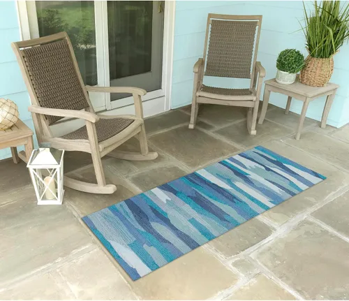 Miniatura 50 de Liora Manne CAPR5163633 - Alfombra costera para interiores y exteriores, color azul marino, 2 pies x 5 pies Cuerdas Navy