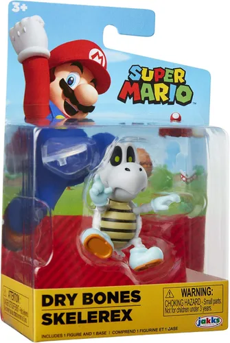 Miniatura 4 de Super Mario Figura de acción de 2.5 pulgadas Dry Bones juguete coleccionable, color blanco