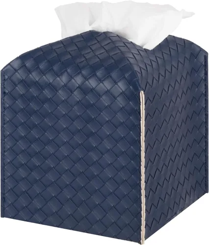 Miniatura 24 de Funda para caja de pañuelos de piel sintética, estuche cuadrado para pañuelos faciales, dispensador de papel facial para baño, encimera de tocador
