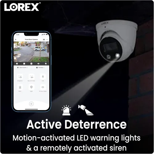 Miniatura 7 de Cámara de seguridad Lorex al aire libre 4K IP de Metal con cúpula adicional Complemento para NVR Detección de movimiento inteligente