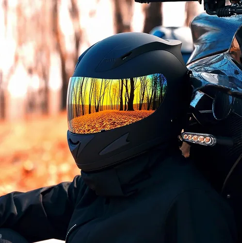 Miniatura 3 de 1Storm - Casco de cabeza completa para motocicleta, diseño de calavera mecánica HJDJ11