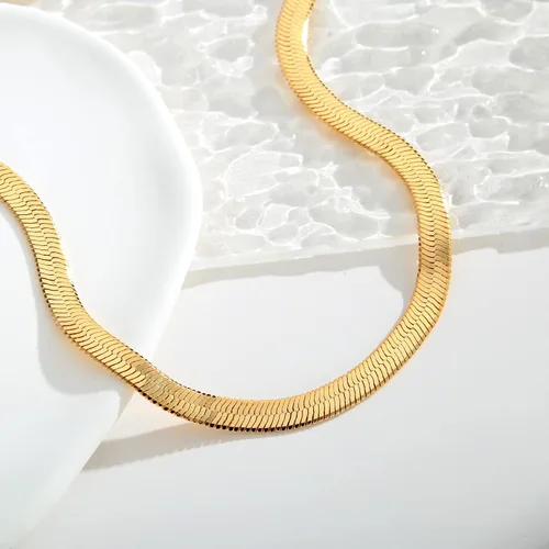 Miniatura 5 de LILIE&WHITE Collar de espiga de cadena de serpiente fina y gruesa cadena de serpiente para mujer