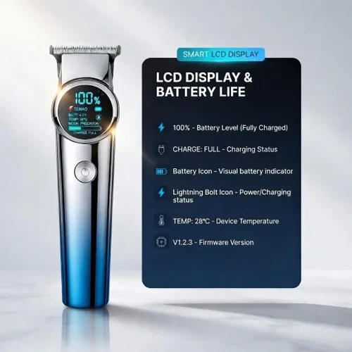 Miniatura 2 de Cortadora de pelo para hombres, recortadora de barba para hombres, juego de corte de pelo eléctrico inalámbrico, kit de aseo recargable