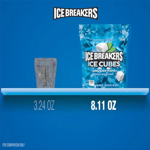 Miniatura 4 de ICE BREAKERS Ice Cubes - Goma de mascar de menta sin azúcar, 8.11 onzas (100 piezas)