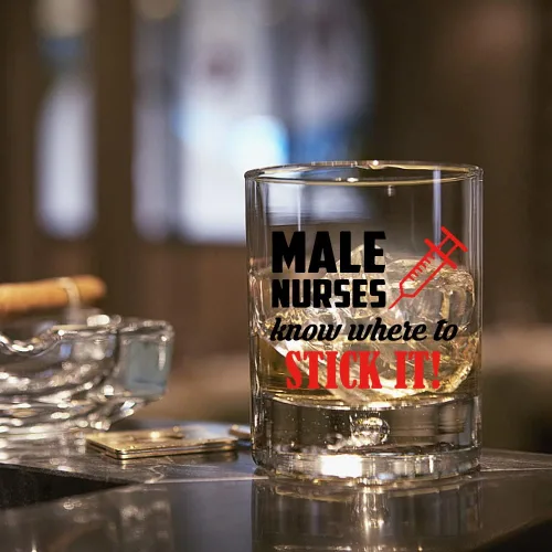 Miniatura 5 de AGMDESIGN Caja de regalo de cristal de whisky para enfermera masculina, regalo de jubilación para trabajadores de la salud, regalos divertidos