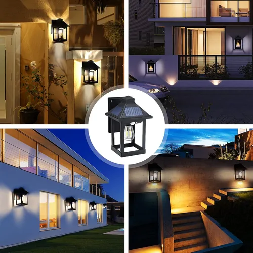 Miniatura 6 de Lámpara solar de pared para exteriores con 3 modos de iluminación, lámpara LED de montaje de pared del atardecer al amanecer, sensor de movimiento