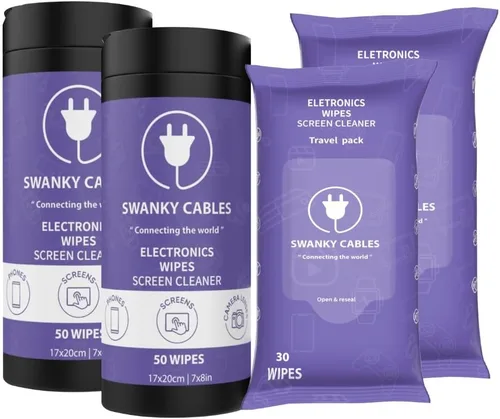 Miniatura 13 de Toallitas Limpiadoras de Pantalla Swanky Cables: Toallitas Electrónicas para Pantallas - Toallitas para Limpiar Pantallas de Computadora, Lentes