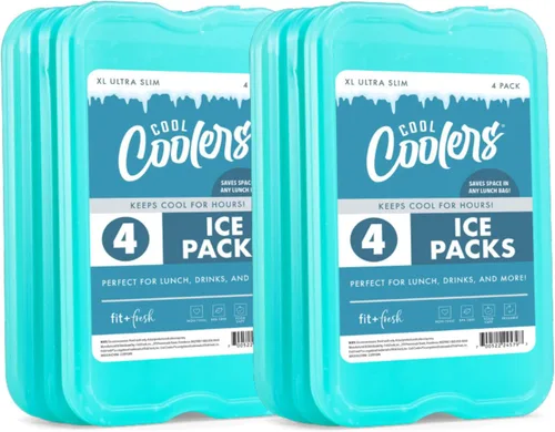 Miniatura 8 de Cool Coolers by Fit & Fresh 4 Pack XL Slim Ice Packs, Quick Freeze Space Saving Reusable Ice Packs for Lunch Boxes or Coolers