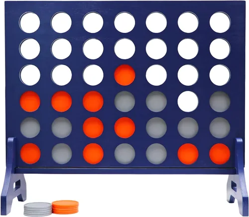 Miniatura 25 de Tailgating Pros Cuatro en una fila gigante azul marino premium con funda de transporte – Juego de patio al aire libre de gran tamaño – ¡Muchos
