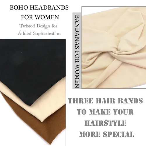 Miniatura 4 de Diademas bohemias para mujer, extra grande, ancha, turbante, banda para el cabello, entrenamiento, Yaga, deportes, elástica, accesorios
