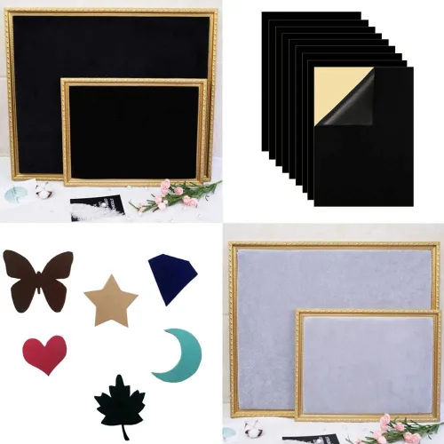 Miniatura 4 de Mesheshe 10 piezas de fieltro autoadhesivo, tela autoadhesiva para arte y manualidades, fieltro para cajones y cajas de joyería, forro de fieltro