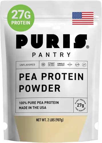 PURIS Proteína de guisante en polvo – Vegano a base de plantas | 0.95 oz por porción | Sin lácteos, soja y gluten | Etiqueta limpia sin OMG | Sabor