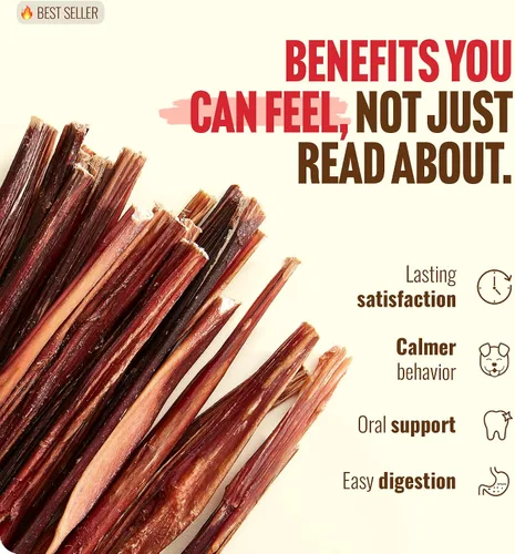 Miniatura 6 de Natural Farm Bully Sticks (6 pulgadas, paquete de 50), golosinas de carne fina Pixie Pizzle, sin granos, alta proteína, la mejor alternativa