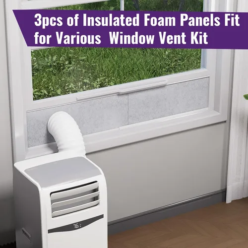 Miniatura 9 de Mxclimate Paneles de espuma aislados para kit de ventilación portátil de ventana de CA, paneles de sellado de aislamiento de aire acondicionado