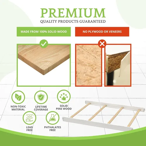 Miniatura 6 de Kit de conversión de tamaño completo para cunas Evolur, kit convertible de cuna de madera maciza para cama de niños, rieles de estilo de transición